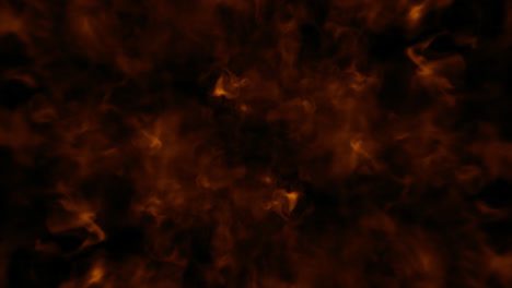 Feuereffekt-Explosion-In-Richtung-Der-Glühenden-Flammen-Der-Kamera-Auf-Schwarzem-Hintergrund